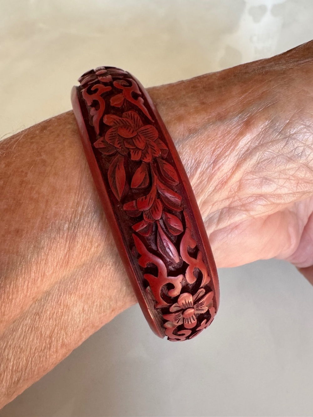 Cinnabar antique bracelet